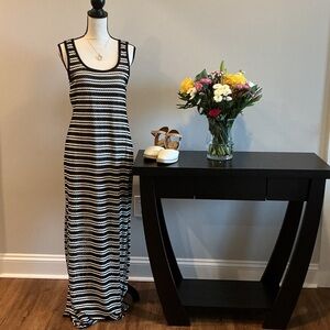 Bailey 44 Black and White Striped Maxi Dress